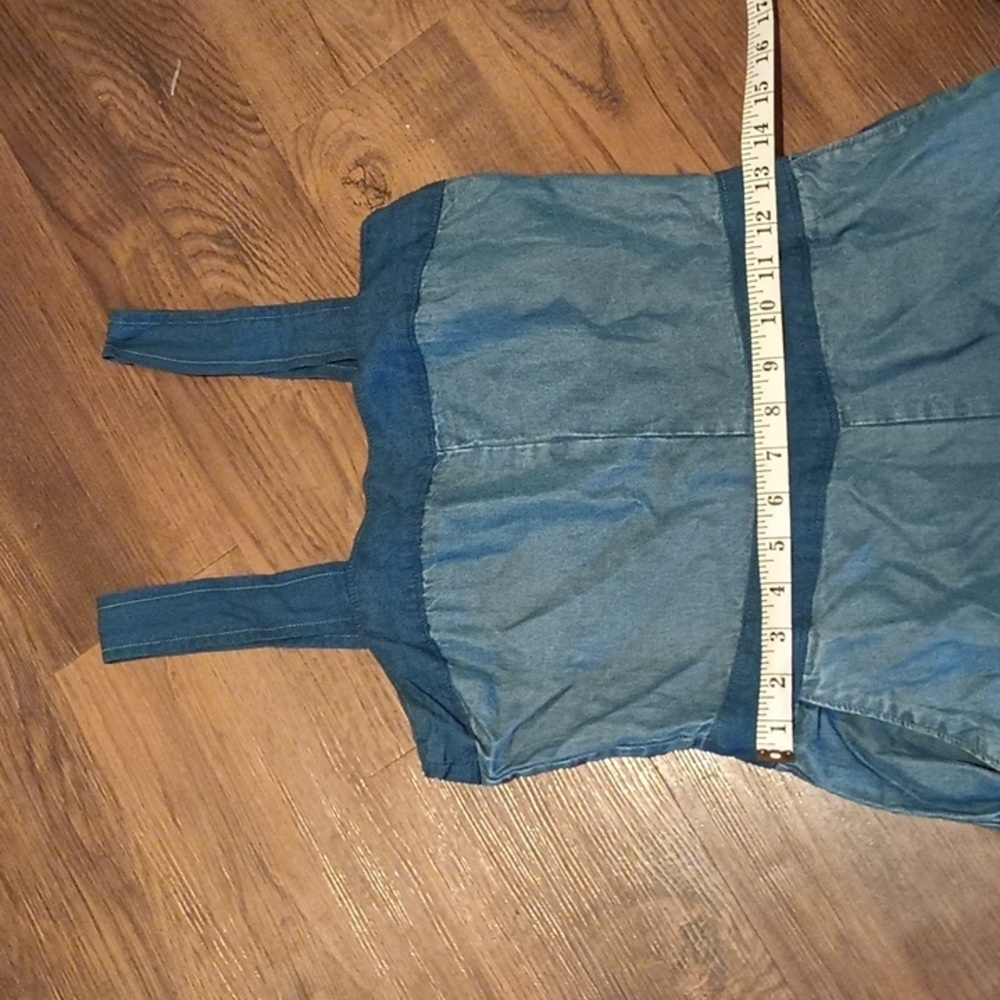 Splendid Two Tone Blue Denim Style Wide Leg Romper A7 - Picture 4 of 7
